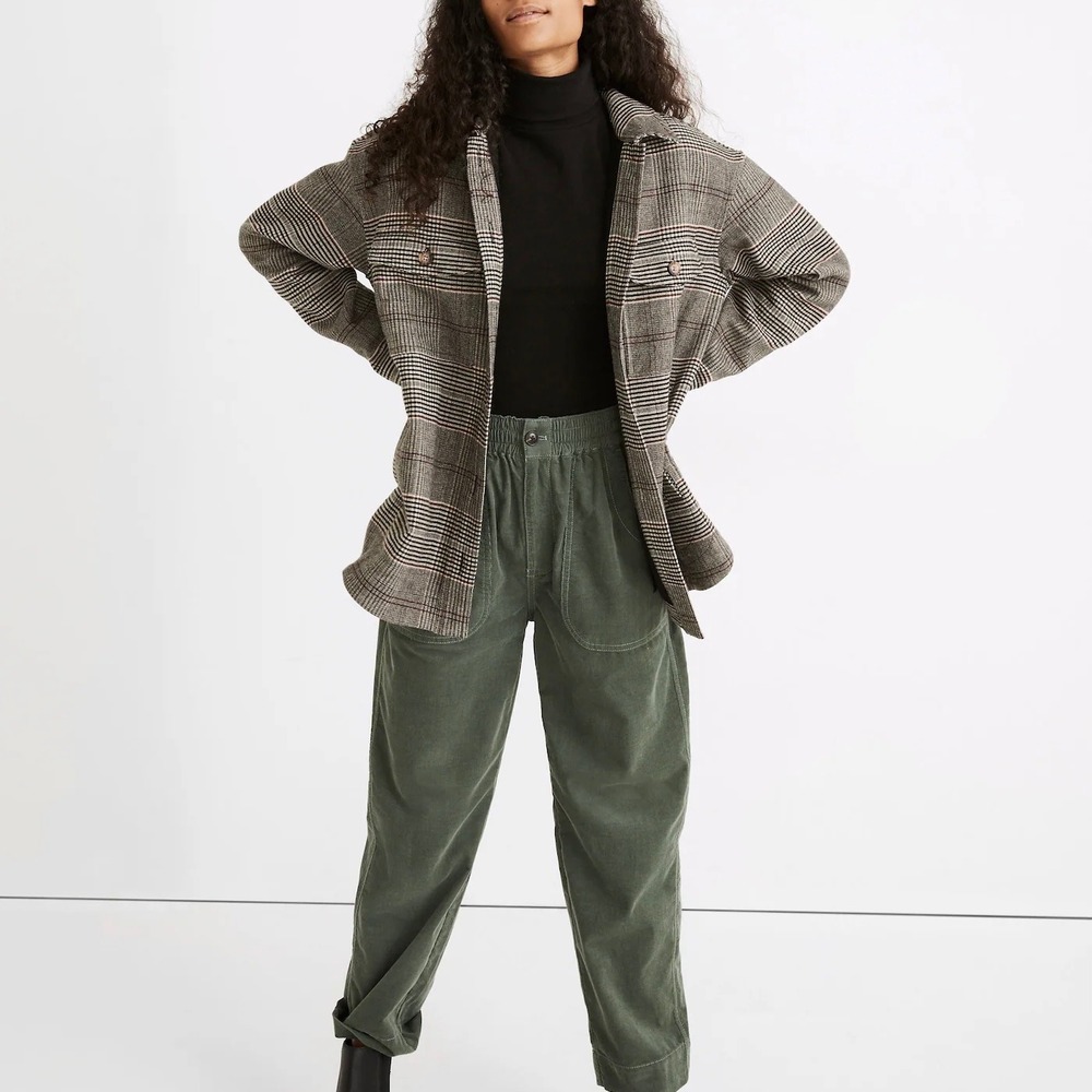 Madewell Bonded Flannel Shirt Jacket in Cohancy‎ Plaid Size XL